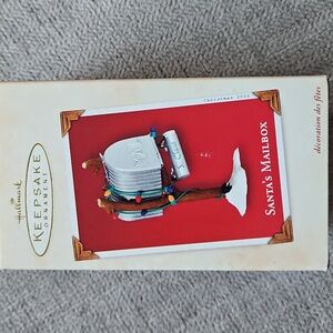 NWT 2002 Hallmark Keepsake Santa's Mailbox Ornament - Red and White
